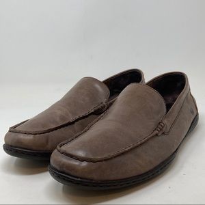 Born Mens Taupe Grey Slip on Leather Shoes Size 11.5